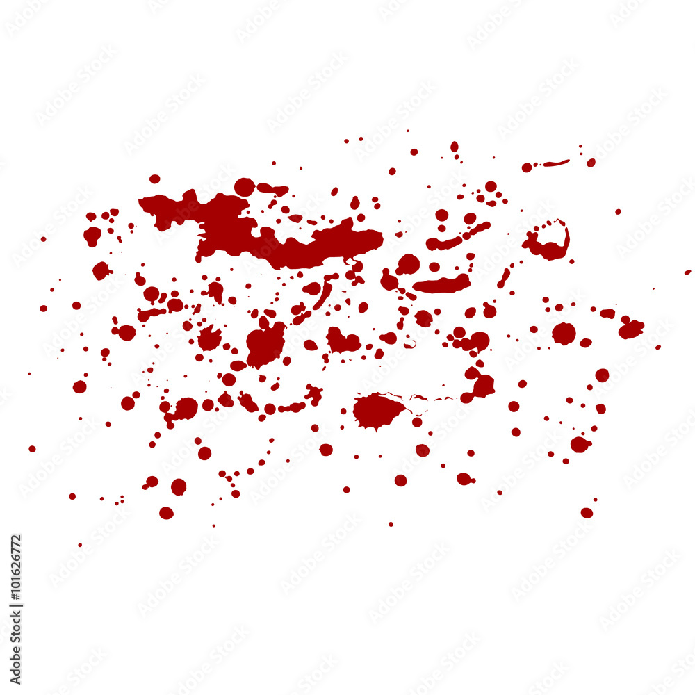 Vector isolated blood splash. Red splashes