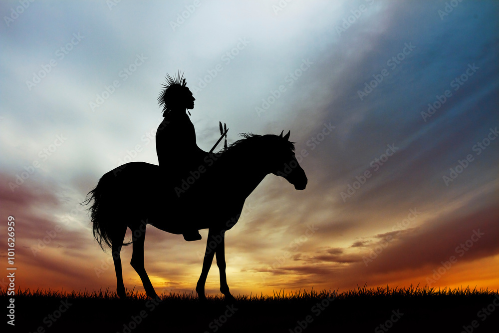 Native American Indian on horse Native American Indian on horse