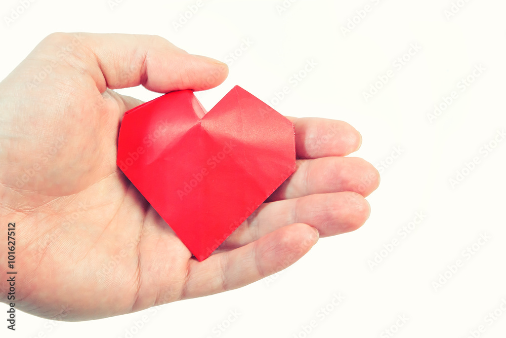 Fototapeta premium Red paper heart