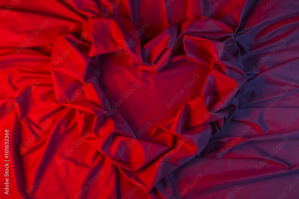 heart love card of red fabric