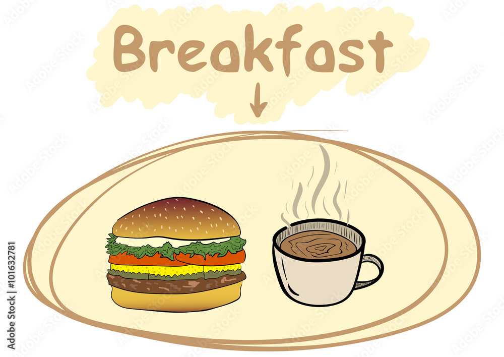 Breakfast with a burger Breakfast with a burger
