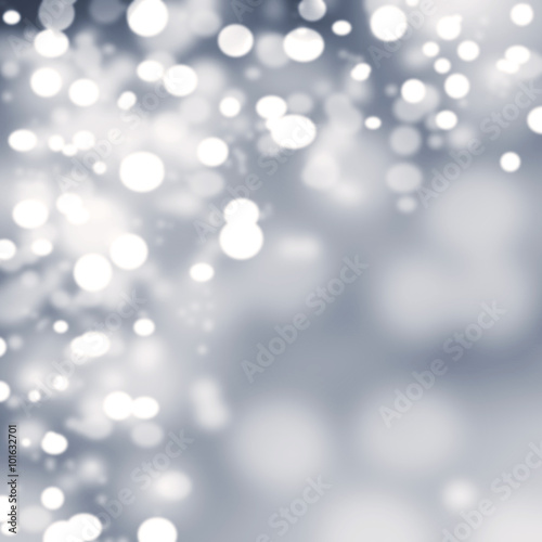 Lights on grey background, sparkles, snow.