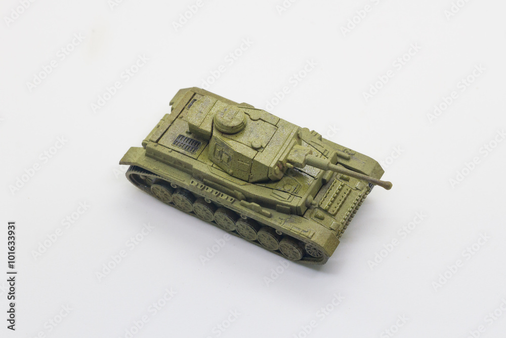 World war II tank toy isolate on white background