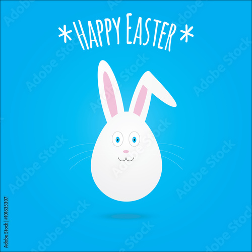 Happy easter card with bunny in the form of egg