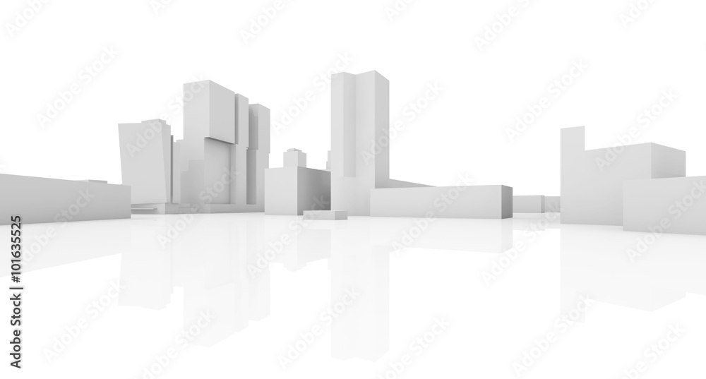 Obraz premium Abstract modern cityscape skyline, 3d model