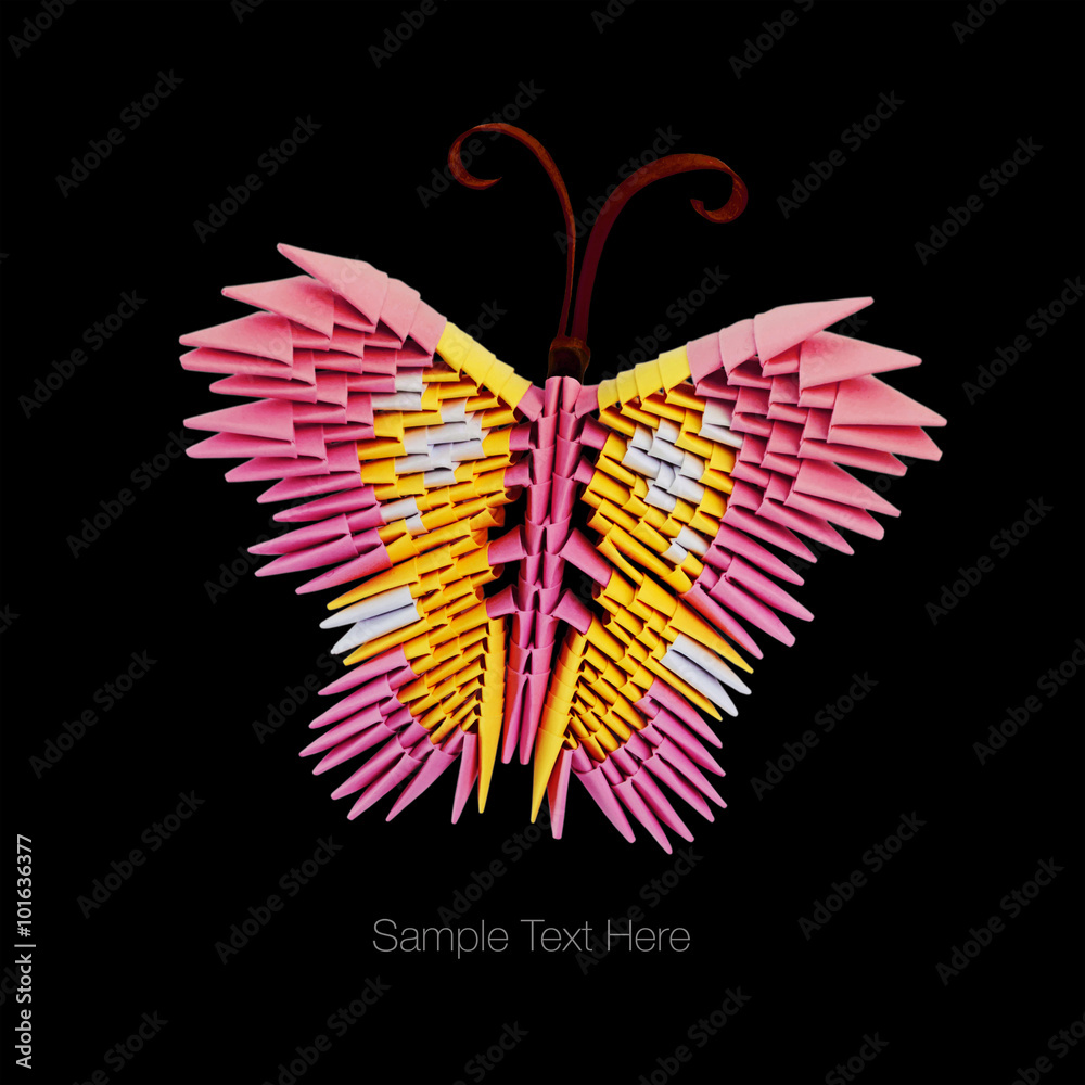 Origami pink butterfly Origami pink butterfly