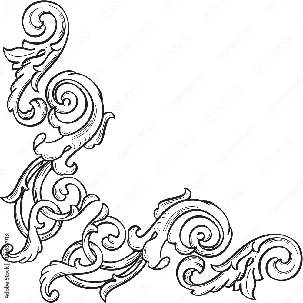 Baroque nice art retro corner Baroque nice art retro corner