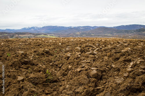 Ploughed agriculture field