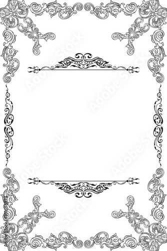 Retro art ornate greeting frame