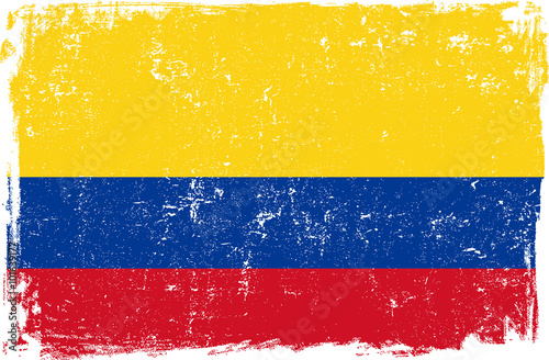 Colombia Vector Flag on White