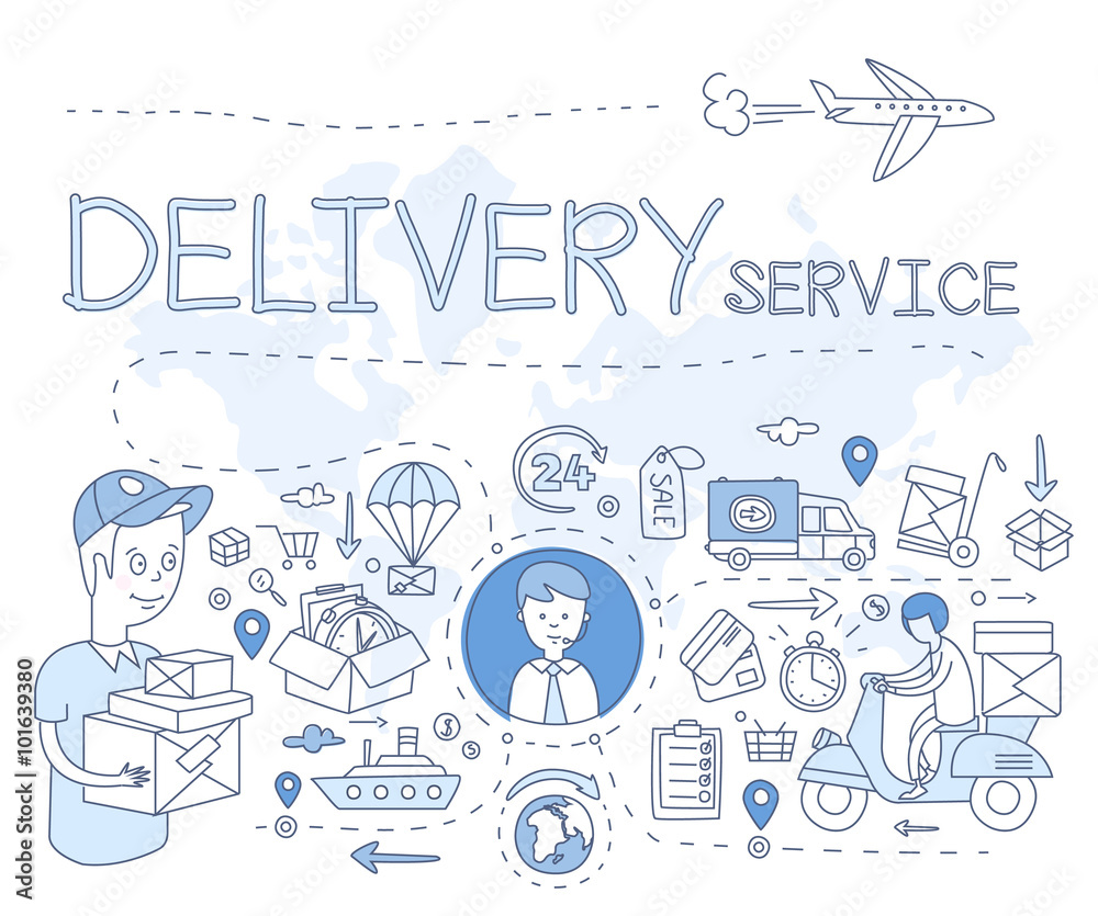 Delivery Service Infographics. Vector Illustration