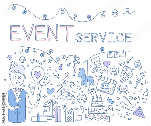 Event Service. Vector Illustration