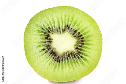 Kiwi fruit  slice isolated on white background
