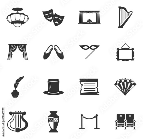 Theater icons set