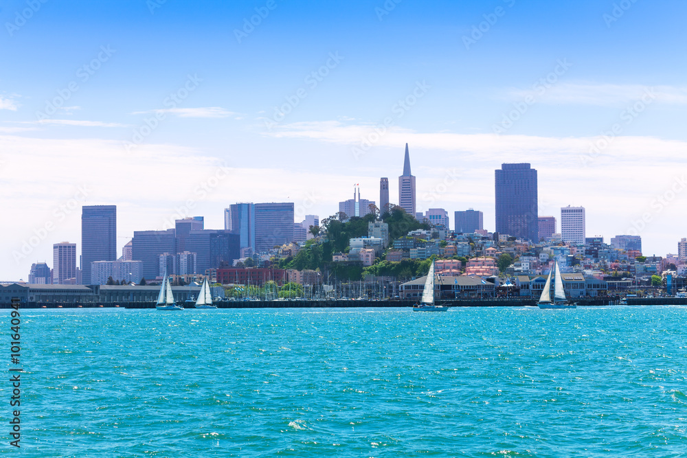 yachts and downtown view of San Francisco yachts and downtown view of San Francisco