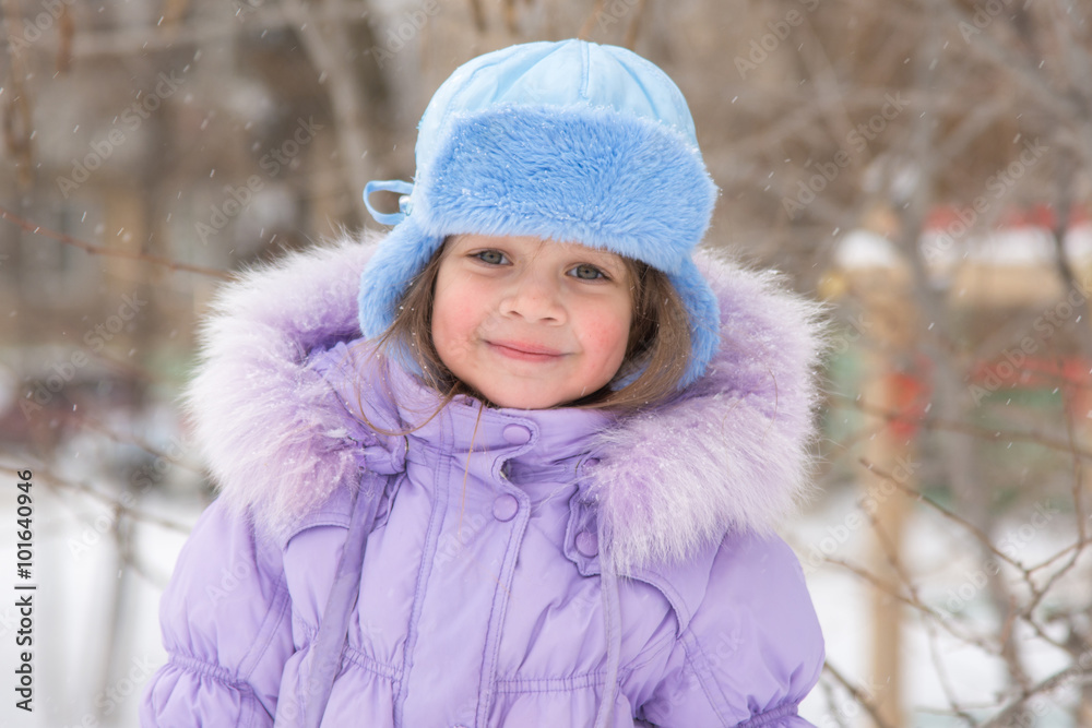 Portrait of a Girl in snowy winter weather Portrait of a Girl in snowy winter weather