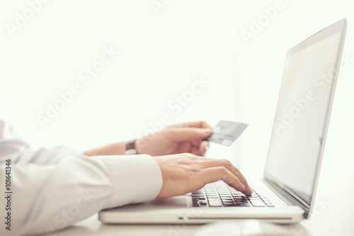 Man shopping online