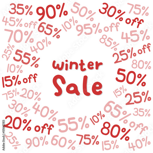pattern with red theme for winter clearance sale