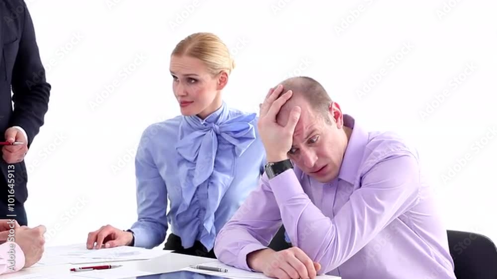 The Sad Joke of the Businessman/Business team laughing at grim joke colleague The Sad Joke of the Businessman/Business team laughing at grim joke colleague