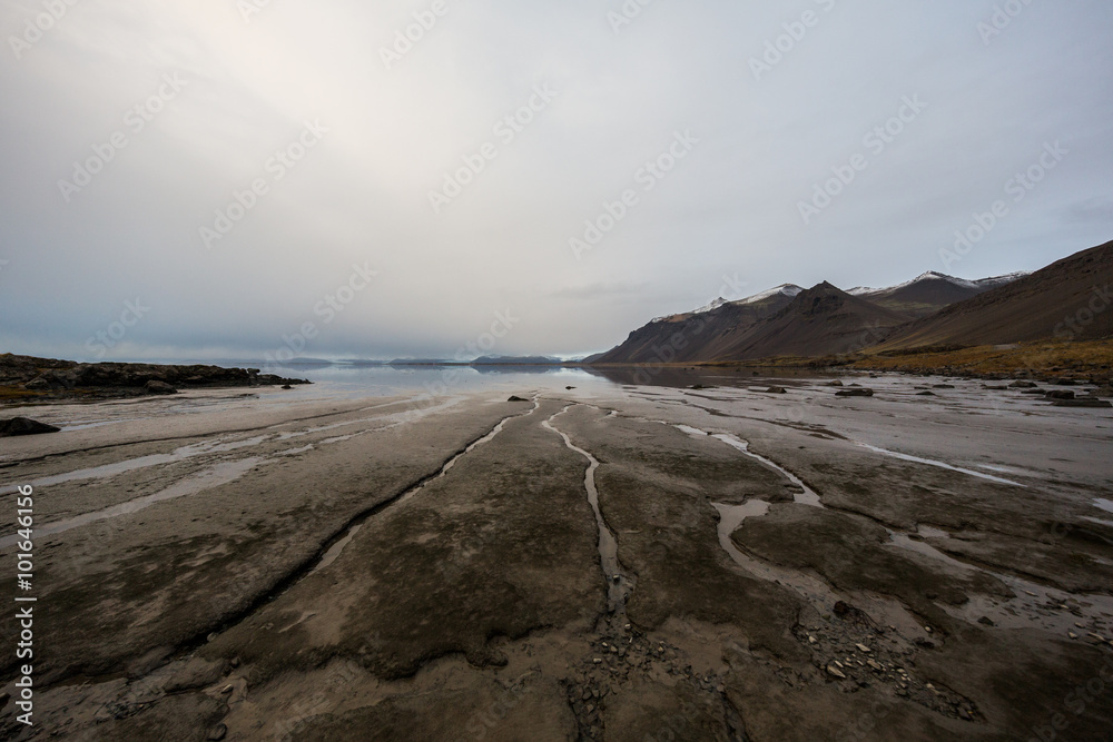 Icelandic ocean edge coastal tide