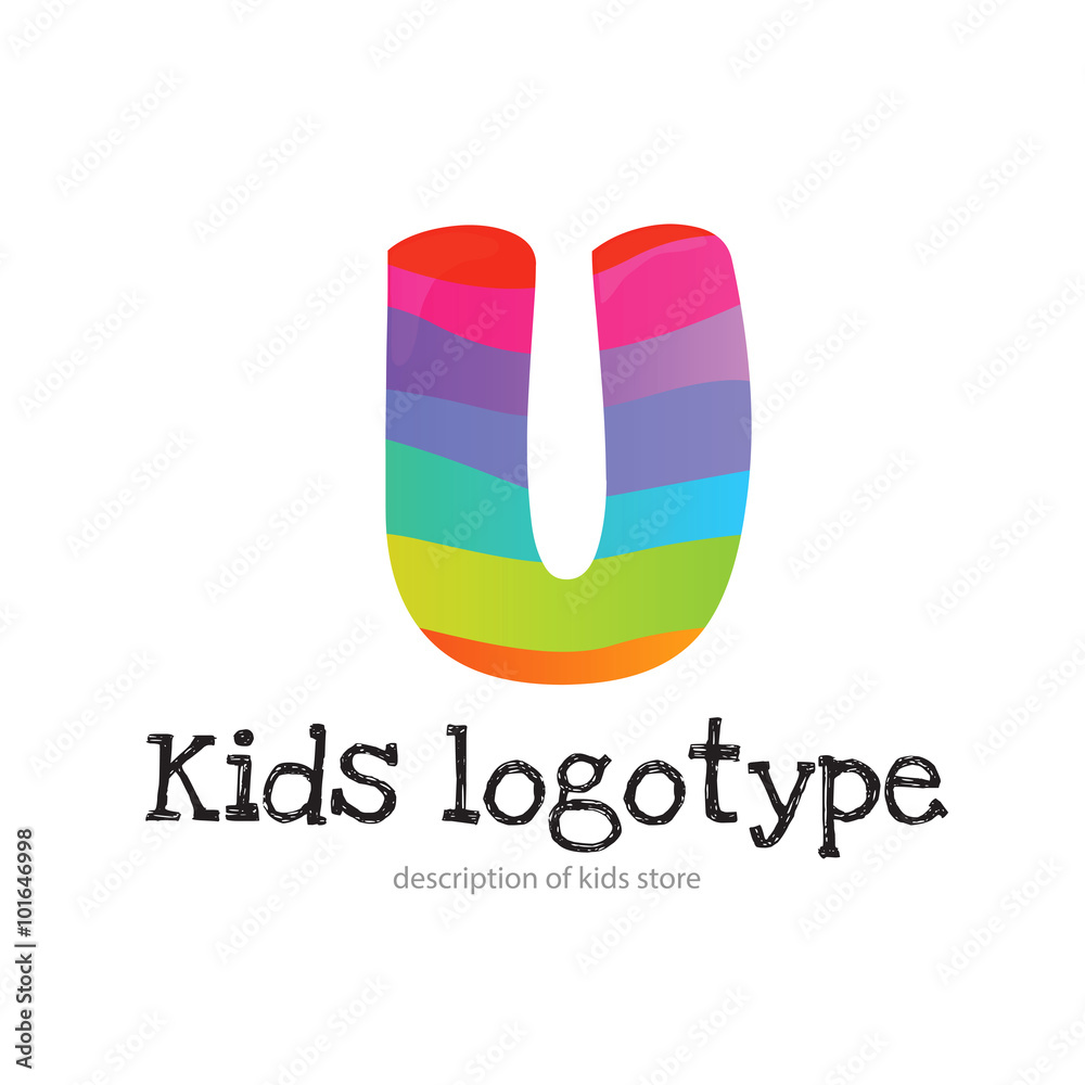 Letter U logo icon design template elements. Kid style logotype and font
Letter U logo icon design template elements. Kid style logotype and font
