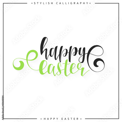 Lettering calligraphy set. Happy Easter day. Modern lettering.
