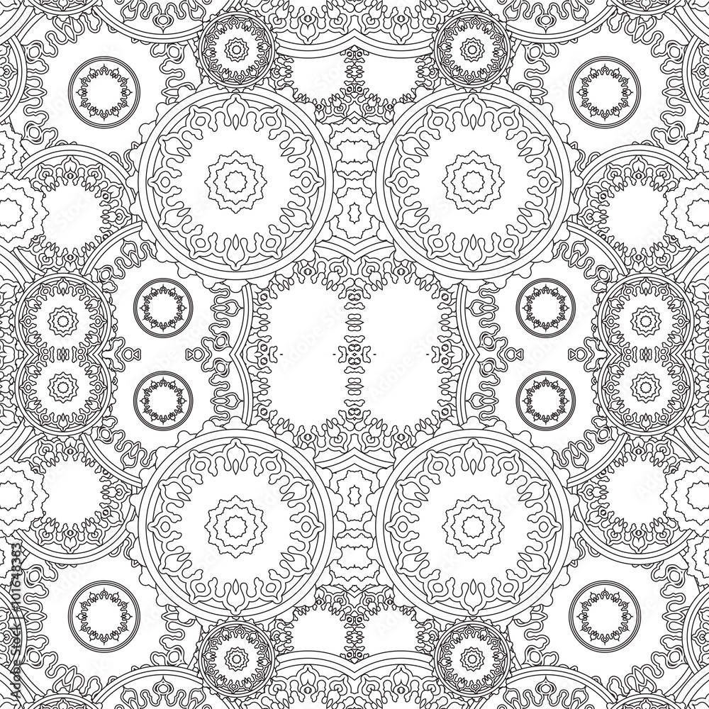 stock vector seamless doodle floral pattern. orient. boho