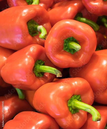Red bell peppers (capsicum) background