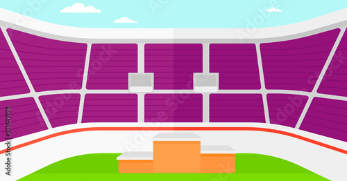 Background of stadium with podium for winners.