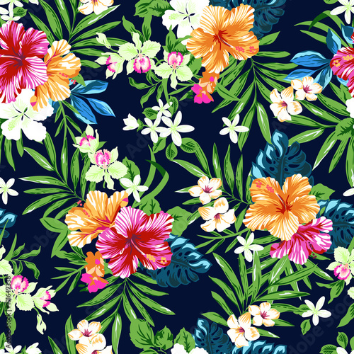 colorful and cute tropical seamless print 