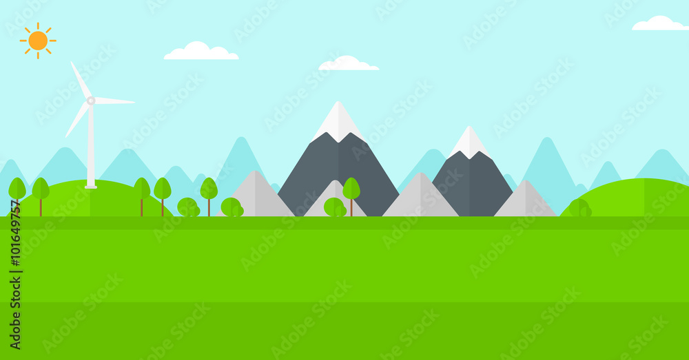 Background of mountains with wind turbine. Background of mountains with wind turbine.