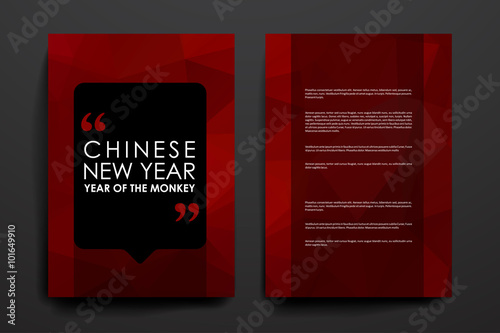 Set of brochure, poster design templates in Chinese New Year style