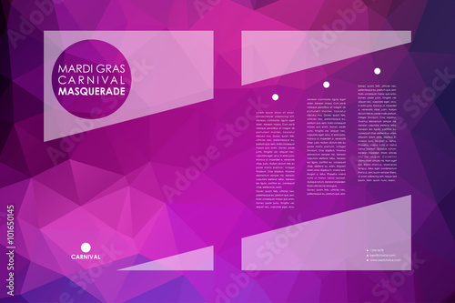 Set of brochure, poster design templates in Mardi Gras style