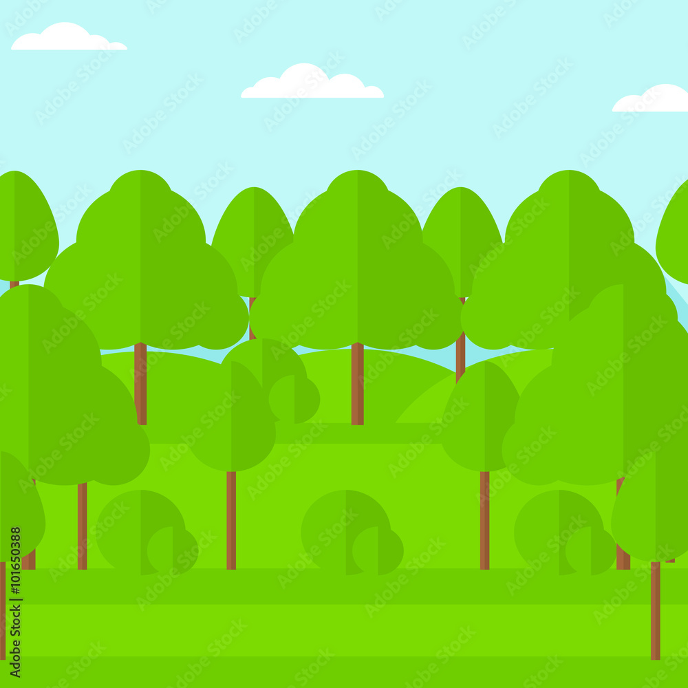 Fototapeta premium Background of green forest.