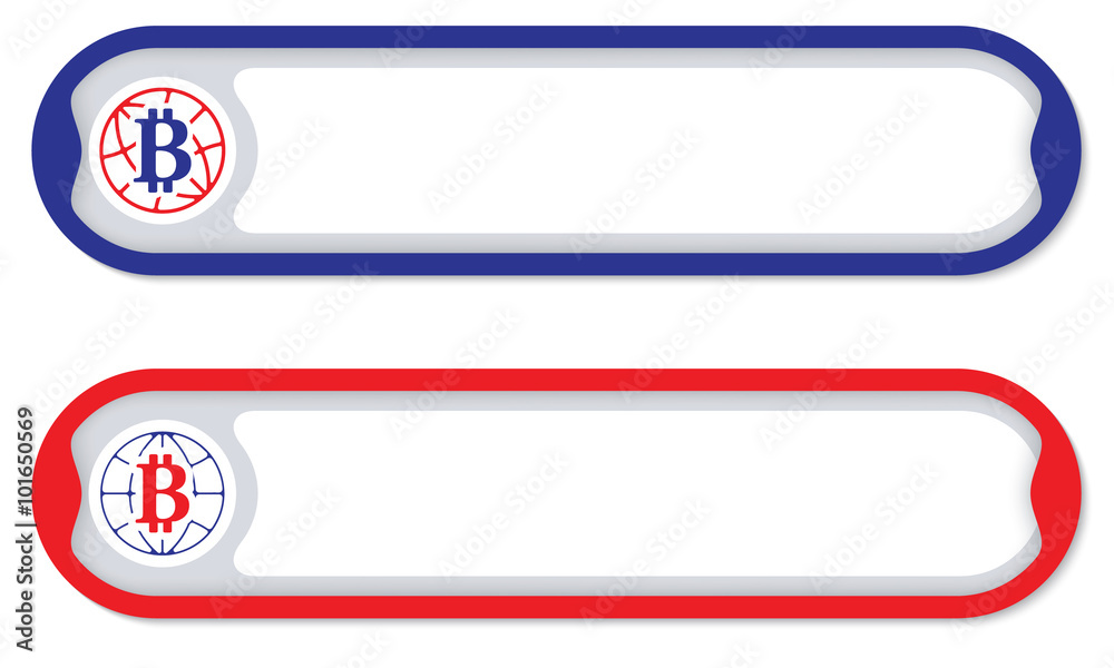 Fototapeta premium Colored frames for any text with bit coin symbol