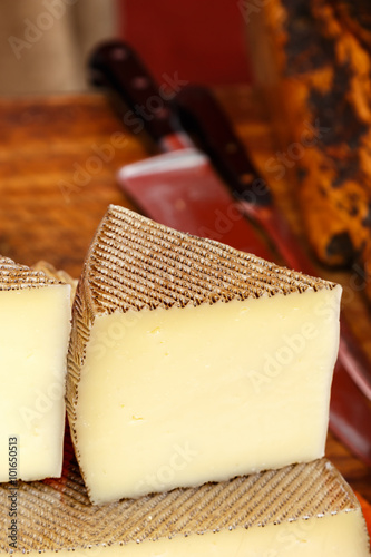 Wedge of Manchego cheese.