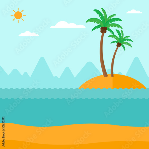 Background of small tropical island.