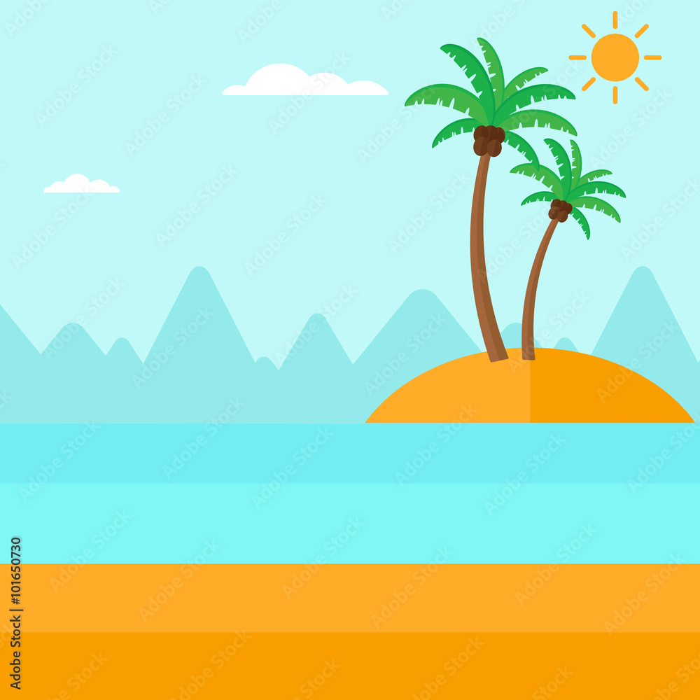 Background of small tropical island.