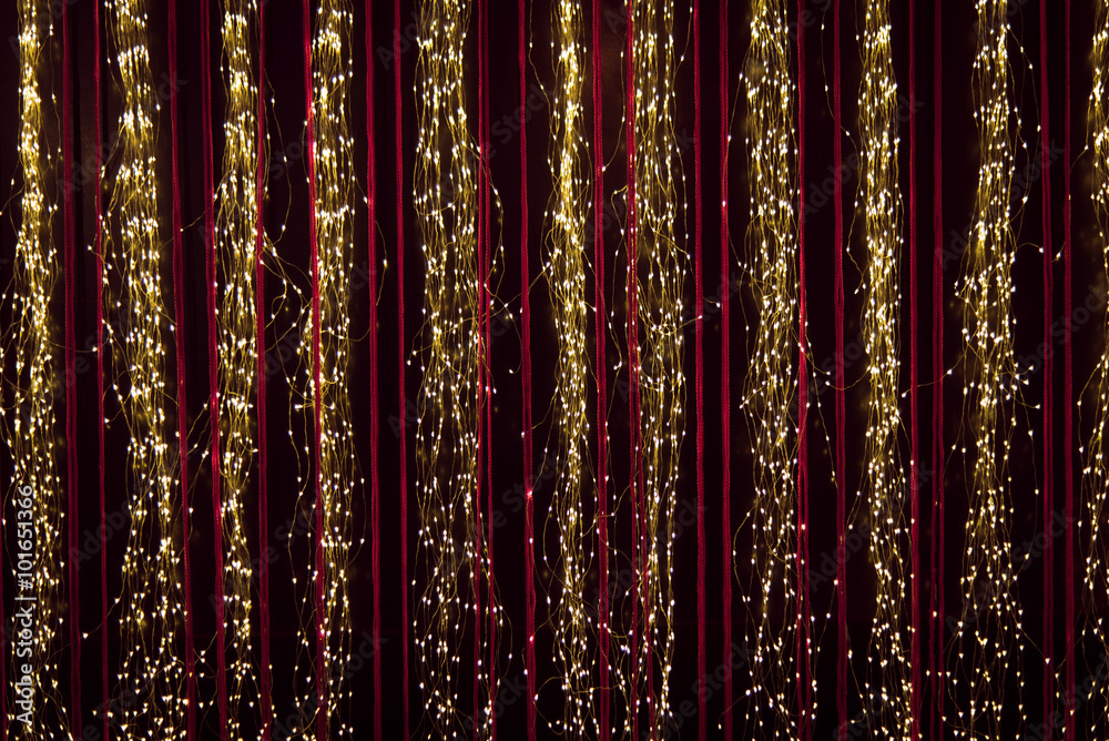 abstract of hanging fairy lights