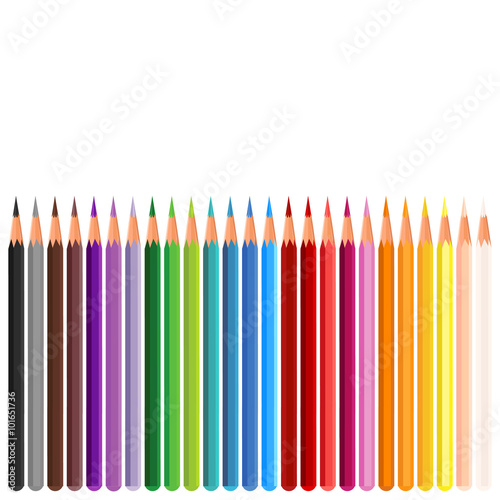 set of colored pencils