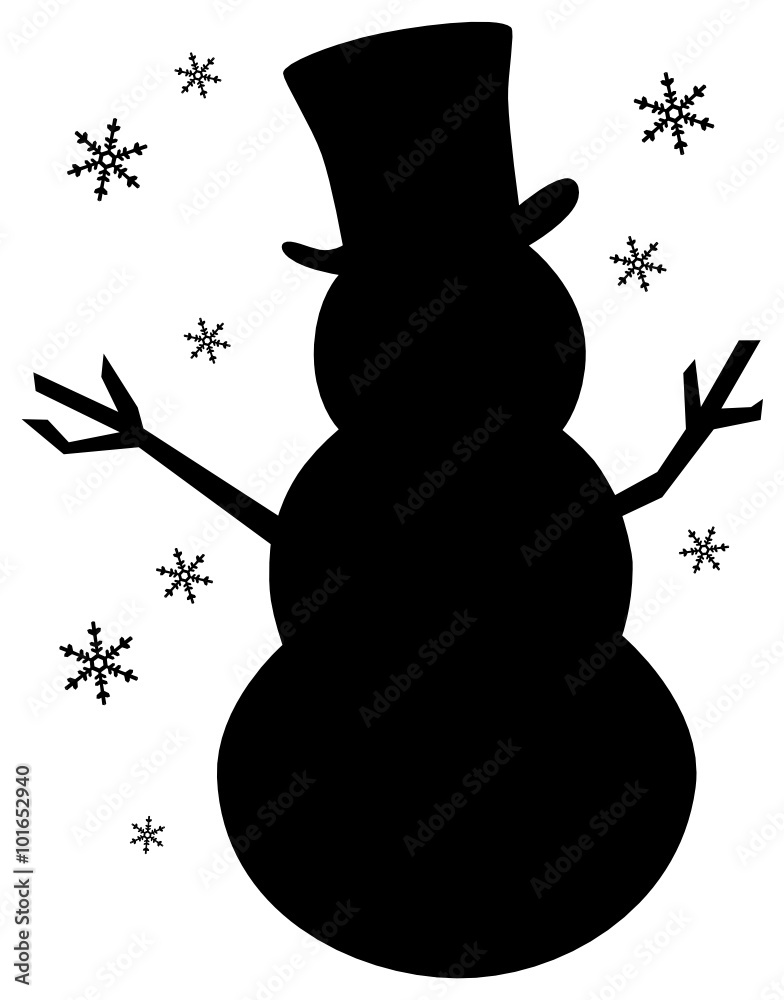 Snowman Silhouette Vector