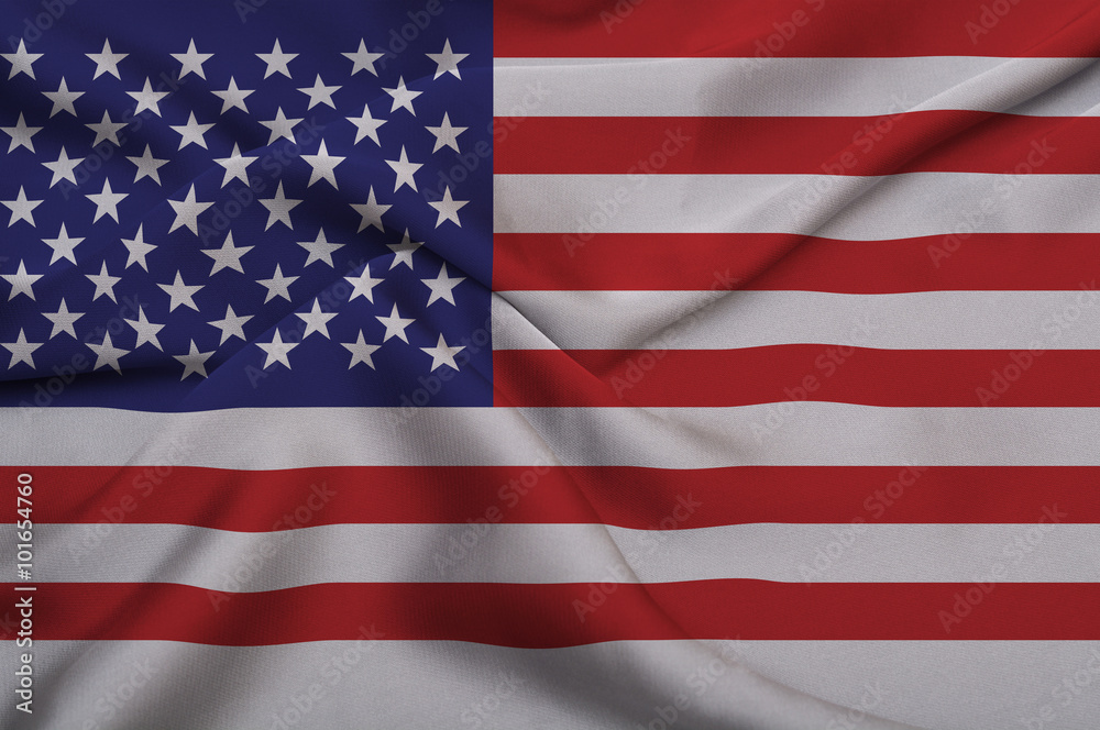 American Flag on Silk Fabric American Flag on Silk Fabric
