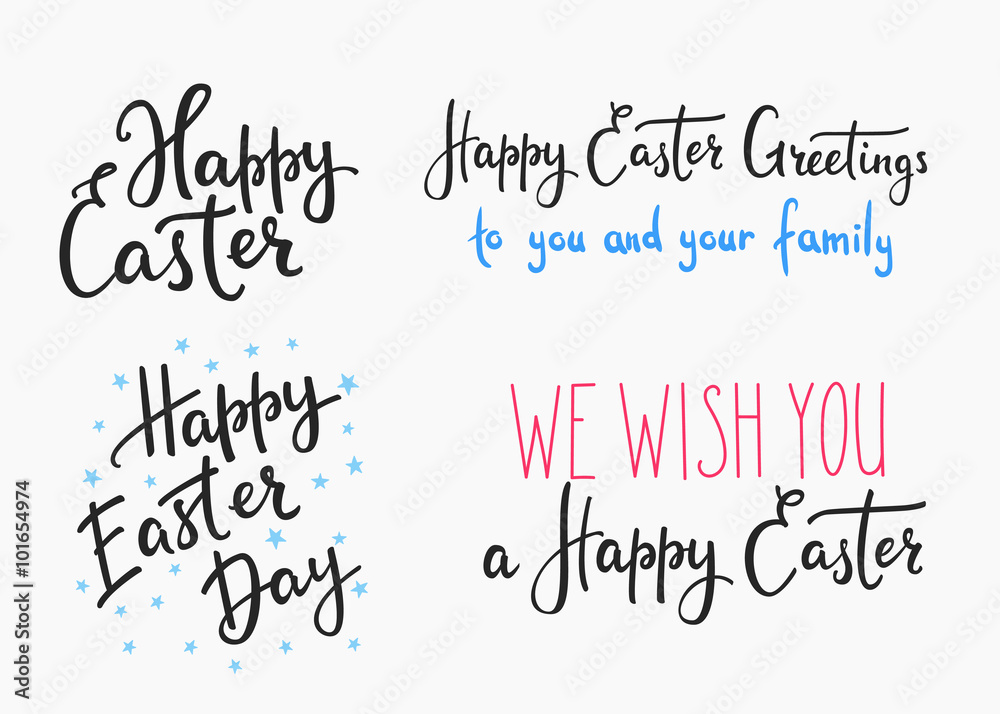 Happy easter day simple lettering.