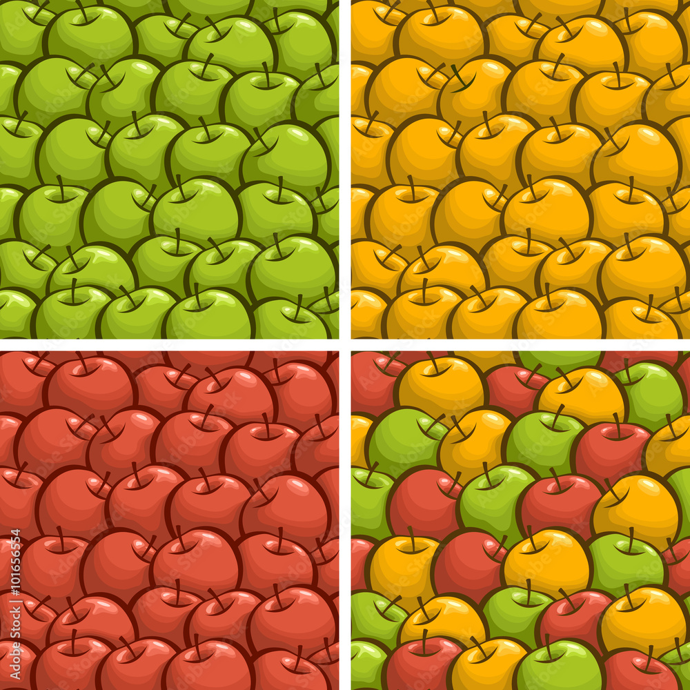 Fotografie Vector illustration on the theme of apple background