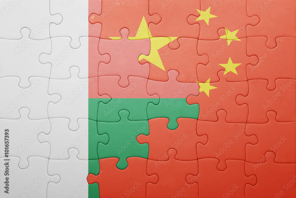 puzzle with the national flag of china and madagascar puzzle with the national flag of china and madagascar