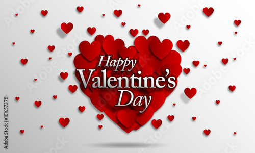 San Valentin v3 - Corazones rojos formando un corazón grande con texto 3D
