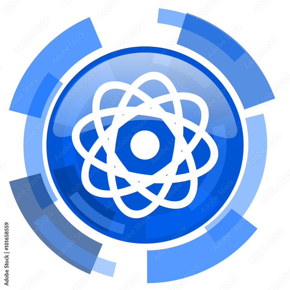 atom blue glossy circle modern web icon atom blue glossy circle modern web icon