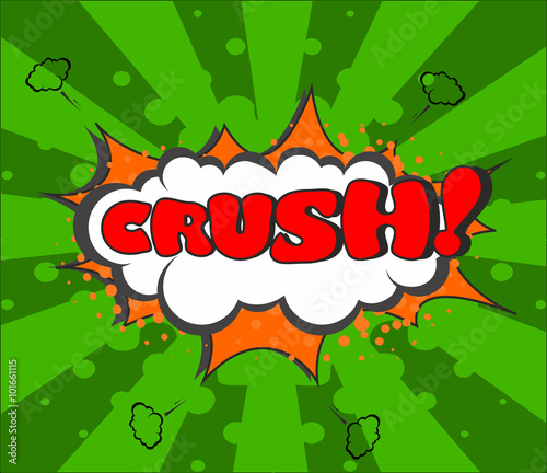 CRUSH! comic wording sound effect set design for comic background