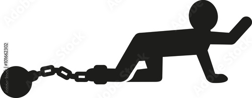 Man pictogram with shackle