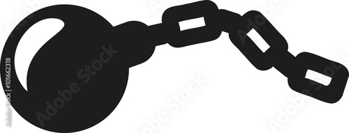 Shackle with iron ball pictogram
